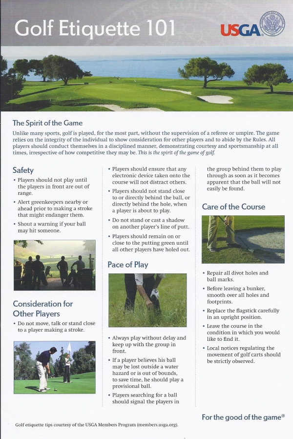 USGA Golf Etiquette